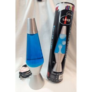 Lava Lite 2000 The Original Lava Brand Motion and Glitter Silver Blue *Works